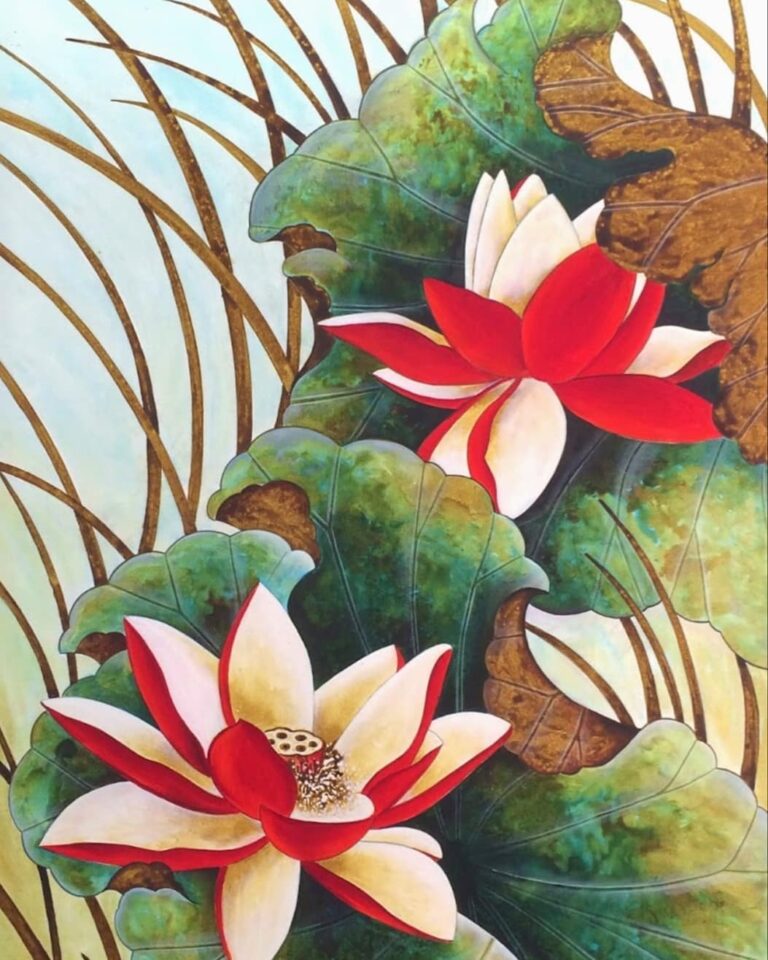 dessin fleurs de lotus