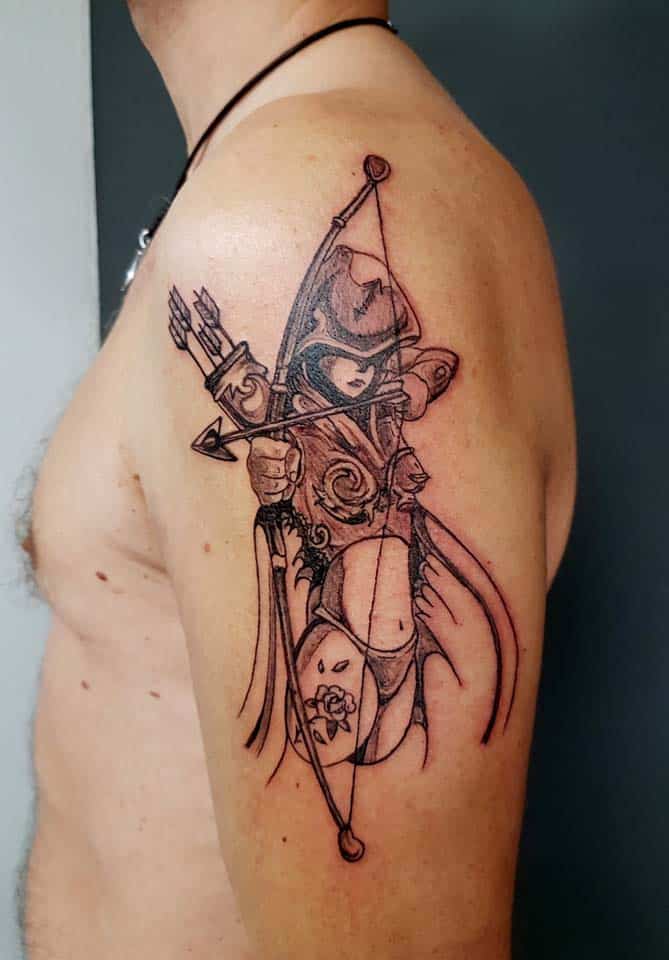 tattoo femme arc Zoran Tattoo Vevey